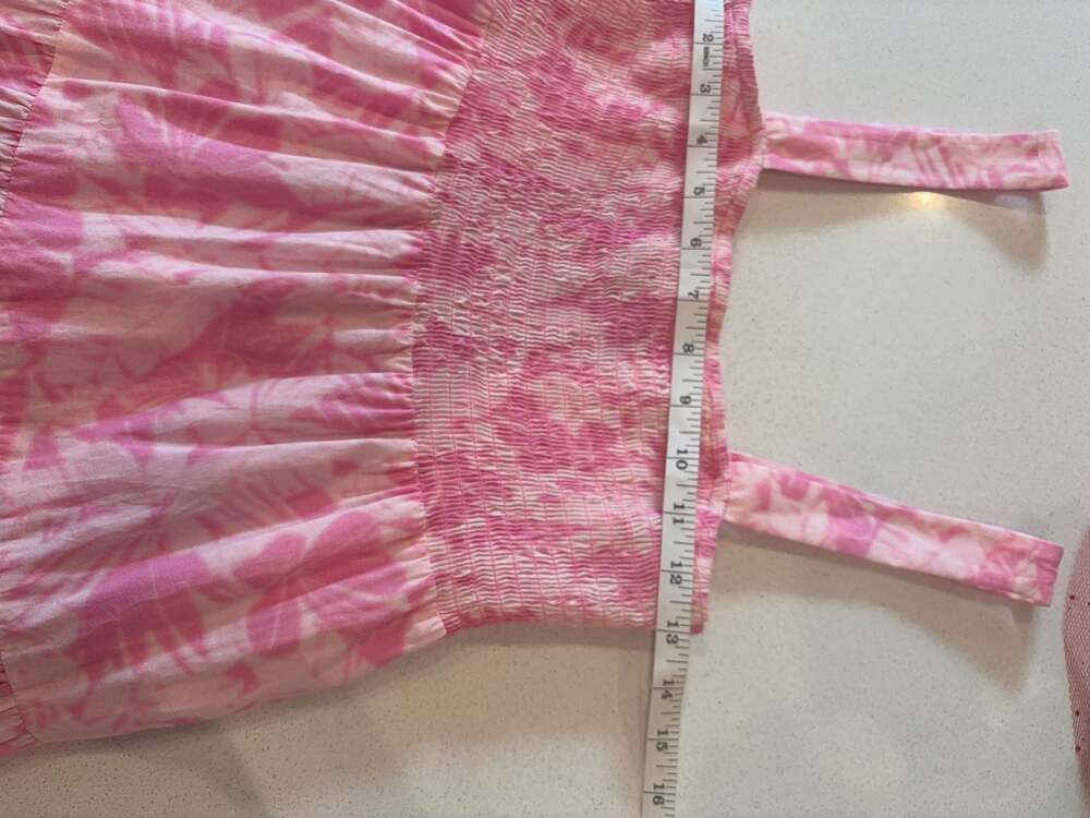 Michael Kors Pink Floral Smocked Tiered Maxi Dress Size M - Picture 5 of 9